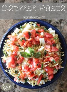 
                    
                        Easy Caprese Pasta with a Balsamic Reduction Drizzle | therusticwillow.com
                    
                