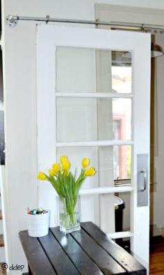 
                    
                        How to turn a door into a sliding door, without buying fancy and expensive sliding door hardware!
                    
                