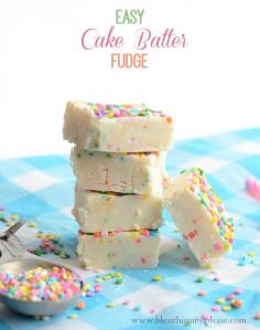 
                    
                        Easy Cake Batter Fudge because we all need more sprinkles in our life!
                    
                