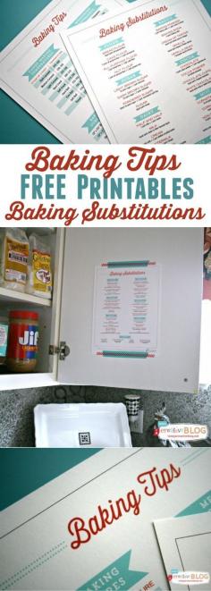 
                    
                        Free Printable Baking Tips & Substitutions from TodaysCreativeBlo...
                    
                