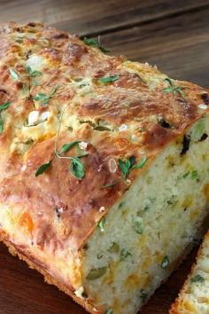 
                    
                        Cheese, Olive and Buttermilk Herb Bread - just mix and bake - no rising or kneading.  The smell from the oven while the loaf is being baked may drive you to stand in front of the oven waiting for the timer to ring.
                    
                