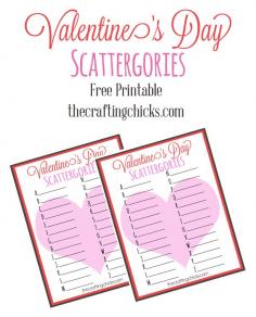 
                    
                        Valentine's Day Scattergories - great printable for class parties!
                    
                