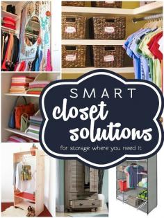 Smart Closet Solutions - save space! @Remodelaholic #spon #closet #organizing #clothes