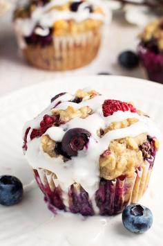 
                    
                        Iced Berry Oatmeal Breakfast Muffins
                    
                