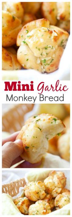 
                    
                        Mini garlic monkey bread – best and easiest monkey bread takes 20 mins! Use Pillsbury biscuits dough and garlic herb butter | rasamalaysia.com | Six Sisters' Stuff The Girl Who Ate Everything
                    
                