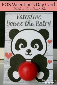 
                    
                        DIY Valentine EOS Lip Balm Card with  Printable. So cute!
                    
                