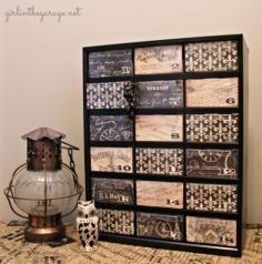 Organizer Makeover by scrapbook paper