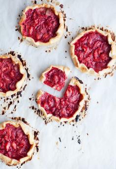Mini strawberry galettes. pie recipe inspiration.