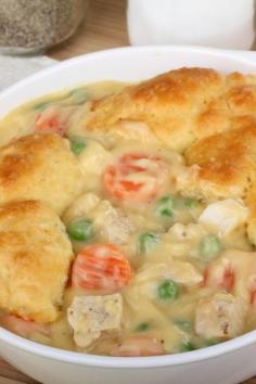 Comfort food to the max: Mom's Fabulous Chicken Pot Pie with Biscuit Crust Recipe