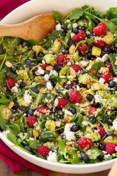 
                    
                        Berry Avocado Quinoa and Kale Salad with Honey-Lime Poppy Seed Dressing
                    
                