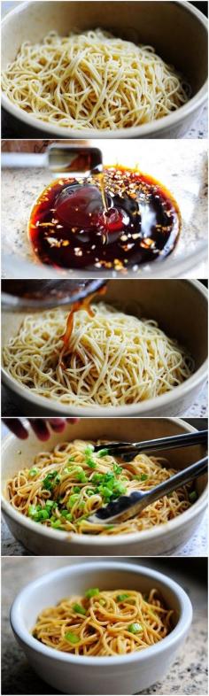 Simple Sesame Noodles. ridiculously easy. throw in some chicken breast. boom. Will sub out noodles for rice noodles and soy sauce for my homemade soy free soy sauce.