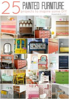 25 Painted Furniture Projects to Inspire:  Such great inspiration for my next craigslist find!  #paintedfurniture #furnituremakeover http://house-for-sale-by-owner.com/
