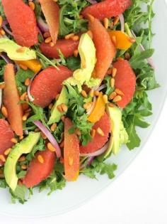 
                    
                        Avocado Citrus Salad with Arugula and Toasted Pine Nuts
                    
                