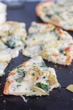 Spinach and Artichoke Pizza - use cauliflower crust for low carb alternative.