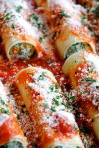 
                    
                        Ricotta Spinach Manicotti
                    
                