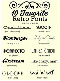 I have a thing for fonts from the 1920-160's.  Here are 10 of my favorite FREE Retro Fonts!!