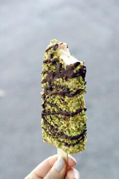 
                    
                        pistachio and dark chocolate popsicles
                    
                