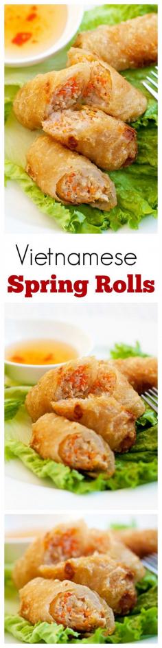 
                    
                        Vietnamese Spring Rolls (Cha Gio) - BEST spring rolls ever deep-fried to crispy perfection. Loaded with crazy delicious filling, a perfect appetizer!! | rasamalaysia.com
                    
                