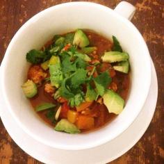 
                    
                        Gluten free Sweet Potato Turkey Chili with Avocado from The Healthy Bachelorette
                    
                