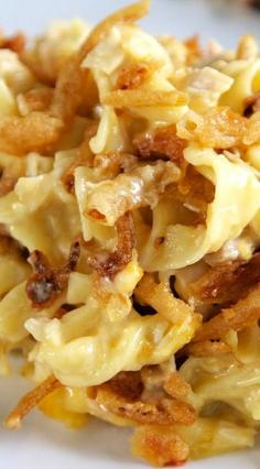 French Onion Chicken Noodle Casserole