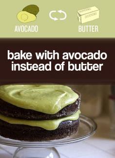 Healthier Choices: Avocado is a great substitute for butter in baking. #health food #health tips #healthy eating #organic health| http://awesome-be-healthy-body.blogspot.com