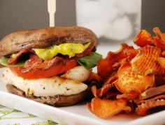 
                    
                        Portobello Mushroom Sandwich Stack With Bacon, Chicken and Guacamole
                    
                