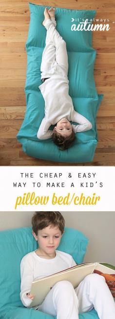 
                    
                        so cute! the cheapest and easiest way to make a kids' pillow bed. free sewing pattern and tutorial
                    
                