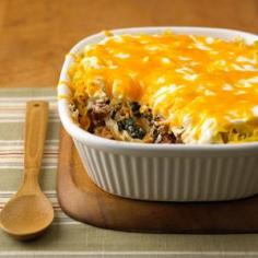 
                    
                        Follow the make ahead directions to get a head start on dinner with this great beef and cheese noodle casserole recipe.
                    
                