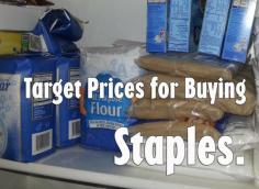 Target prices on staples, plus how much I keep on hand and how I store them.  This brief blog post can be used as a comparison site in a lesson on unit price.    Check out Next Gen Personal Finance's lesson on Plan a Food Budget, which includes unit price, realistic budgeting activities, and nonfiction texts on the cost of cooking vs eating out.  http://www.goorulearning.org/#collection-play&id=39612f00-97c8-4aba-aa4c-ac478e972e9b&subject=featured&lessonId=1