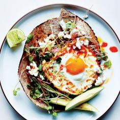 
                    
                        Chile-and-Olive-Oil-Fried Egg with Avocado and Sprouts
                    
                