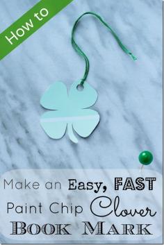 
                    
                        How to Make a Saint Patrick Clover Paint Chip Book Mark from Setting for Four. Click here to see how: www.settingforfou... #easy #fast #beautiful #craft #diy #tutorial #saintpatrick
                    
                