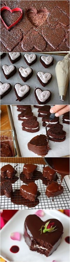 
                    
                        Heart (or Strawberry) Shaped Chocolate Raspberry (or Strawberry) Cakes
                    
                