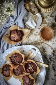 
                    
                        CACAO LAVENDER MUFFINS WITH LAVENDER GOATS MILK CARAMEL
                    
                