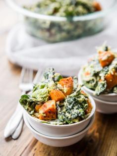 
                    
                        Shredded Brussels Sprout and Kale Salad with Garlic Dijon Roasted Sweet Potatoes
                    
                