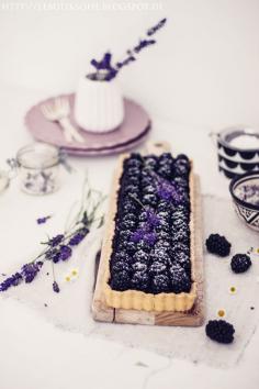 Blackberries & lavender tart