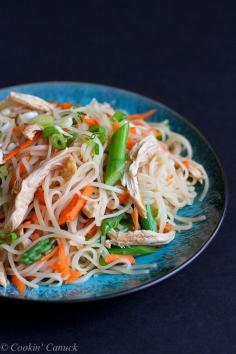 
                    
                        Rice Noodles with Chicken, Asparagus and Soy Ginger Sauce Recipe...Quick to make, with a fantastic soy ginger flavor. 172 calories and 4 Weight Watcher PP | cookincanuck.com #healthy
                    
                