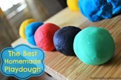 
                    
                        The BEST Homemade Playdough - I have tried every recipe and this is by far the best! Lasts 3+ months, coloring does NOT stain hands, and it's super easy!
                    
                