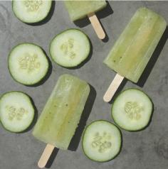 
                    
                        These Refreshing Cucumber Popsicles are Infused with Ginger and Gin #healthy trendhunter.com
                    
                