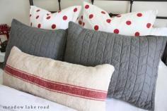 
                    
                        An eclectic mix of bed pillows to create a layered look on your bed | www.meadowlakeroa...
                    
                