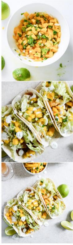 
                    
                        The BEST fish tacos with mango margarita salsa! I howsweeteats.com
                    
                