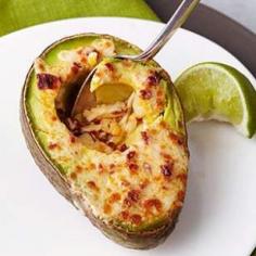 chipotle cheddar broiled avocado halves, yum!