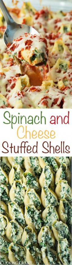 
                    
                        Spinach and Cheese Stuffed Shells - these are so good you'll want to add them to your dinner rotation! Perfect weeknight pasta dinner!
                    
                