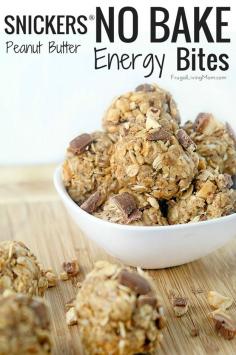 
                    
                        Yum, feeling hungry?  Whip up a batch of these easy Snickers No Bale Energy Bites!
                    
                