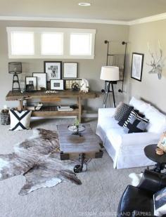 
                    
                        Black and White Rustic Family Room
                    
                