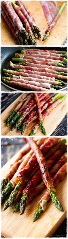 15 Healthy Snacks, Lunch & Dinner Recipes for Summer-- Bacon wrapped asparagus. Yum.. also could do prosciutto...
