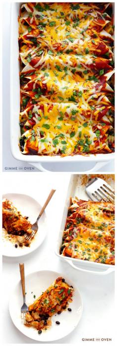 
                    
                        These really are the Best Chicken Enchiladas EVER!! They're easy to make, perfect for freezing, and guaranteed to be a crowd favorite! | gimmesomeoven.com #mexican
                    
                