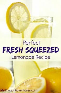 This is the best fresh squeezed lemonade recipe youll ever try! A perfect mix of sweet and tangy- very refreshing and the perfect gift for summer parties. Check out more Pictures like this! Visit: http://foodloverz.net/