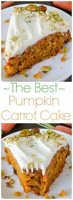 
                    
                        Pumpkin Carrot Cake with Cream Cheese Frosting - This is THE BEST Carrot Cake I've ever had!
                    
                