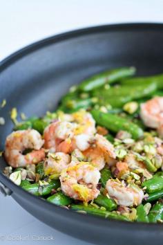 
                    
                        Sautéed Shrimp, Snap Peas & Pistachios with Basil Recipe #recipe #healthy
                    
                