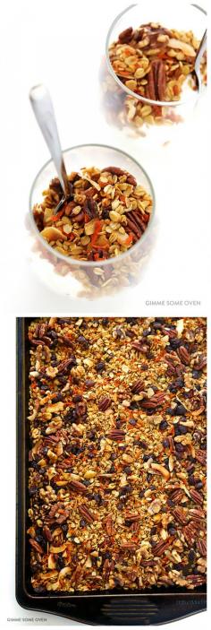
                    
                        Carrot Cake Granola Recipe - naturally-sweetened with maple syrup | gimmesomeoven.com
                    
                